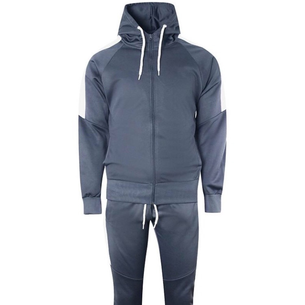 Tricot Tracksuit With Split Contrast Panels